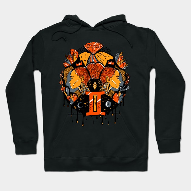 Orangrey Mystic Gemini Hoodie by kenallouis